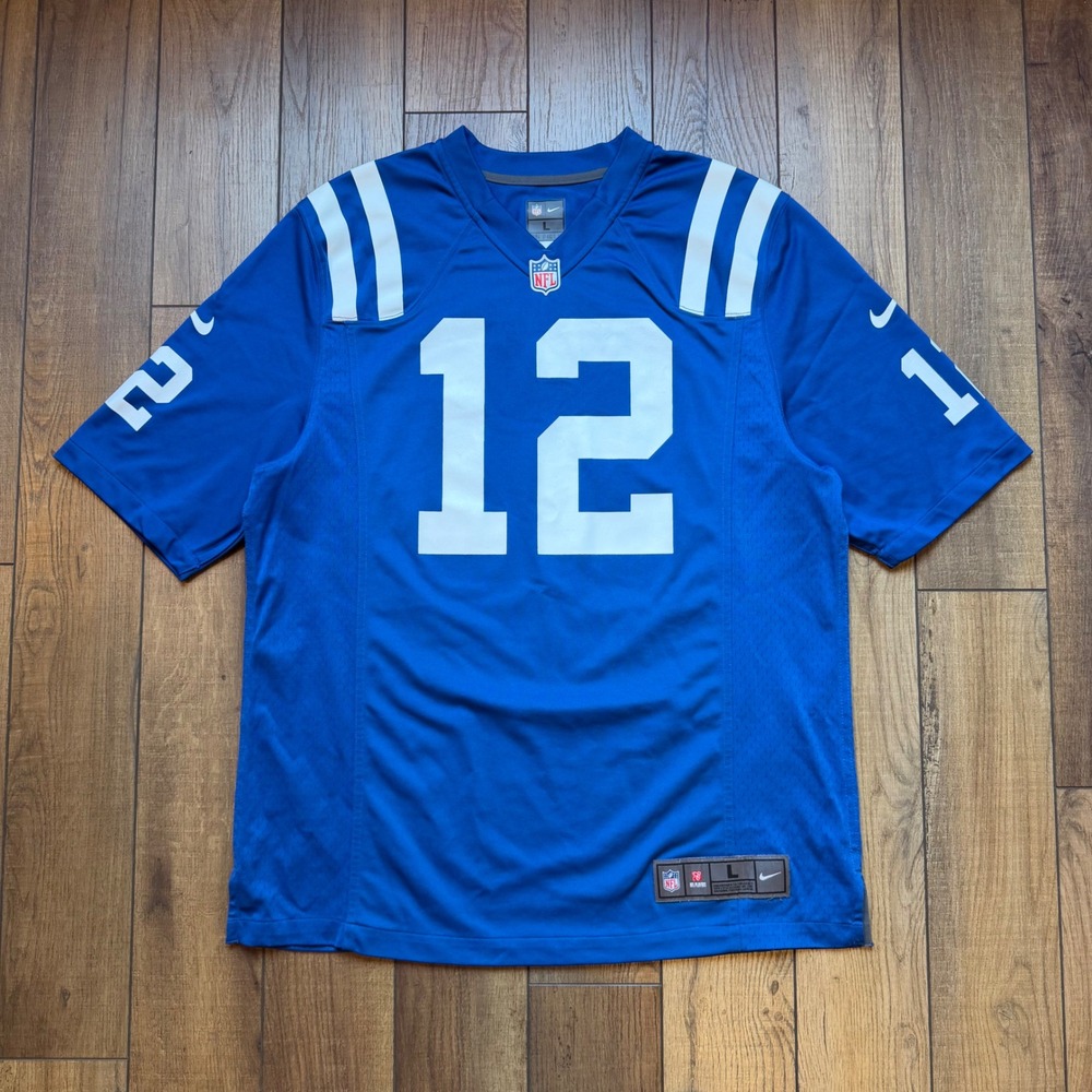 Nike Indianapolis Colts Andrew Luck 12 NFL Jersey Blue Men's Size L 472797-431